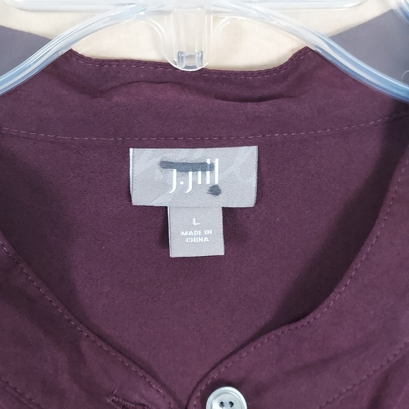 J. Jill Purple Button-Up Shirt Dress, Sz L - Picture 2 of 8